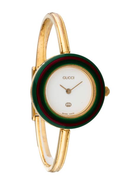 gucci womens gold bangle bezel watch|gucci interchangeable bezel bangle watch.